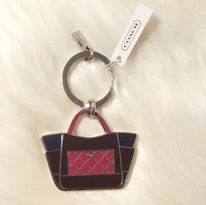 COACH F66661 Park Colorblock Tote Keychain Fob